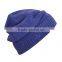 100% acrylic Stylish Casual Mens Blue Beanie Knitted Caps Rib Hats