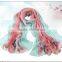 Wholesale 2016 new custom design extra long lady fashion new design 100% chiffon silk scarfs