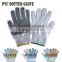Navy Knitted Gloves Blue PVC Dotted Cotton Gloves/Guantes De Algodon 053