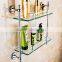 80100 bathroom shelf Contracted silver Double glass shelf hotel use 3c proved