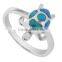 HY Fashion jewelry rhodium plated 925 silver jewelry Belt Buckle opal ring for Women