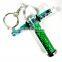 9.9cm liquid T-shape kaleidoscope with keyring - glitter print paper