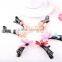 Fashion black duck clip graceful diamante hair accessories colorful large flower hair grip