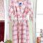 white pink grid cotton ladies loungewear wholesale nightwear