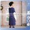 2016 Ladies fahsion short sleeves spring long navy dress sweater