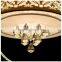 Beautiful Flower Printed Fabric Shade Ceiling Lamp Crystal Accessories for Home Decorative