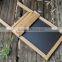 Natural colore handmade display standing wooden black board