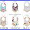 100% cotton baby dribble bibs strape adjustable tassel fringe cotton bibs