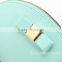 Cosmetic Bag Brass Zipper Top Good PU Leather Hard Cosmetic Bag With Lining