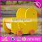 New design lovely duck shape wooden pull car toy for toddlers W05B158