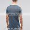 OEM super longline curved hem blue muscle t-shirt / slim fit tight tee shirts for men