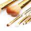 Golden 7 Pieces Of Cosmetics Makeup Brush Set