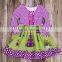 wholesale cute children boutique dress for fall little gril red ruffle dress