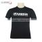Silk Screen Printing Short Sleeve Black Scoop Neck T Shirt For Men