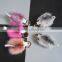 SJ798 Animal fur keychain colorful Hedgehog plush key chain car pom pom bag keychains korean