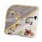 spring&summer double layer cartoon embroidered 100% cotton towel baby hooded bathrobe blanket
