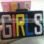 Multi Colored Rainbow GIRLS Letters Monogram Elegant Acrylic Bag Wedding Bridal Purse Party Evening Clutch Bags