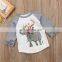 Baby Cartoon elephant print shirts Girl Boy Long Sleeve ruffle Tops Tees for 1-5T