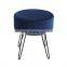 Customized Fashion Velvet Round Shape Foot Stool Ottoman Pouf Living Room Ottoman Stool Footstool