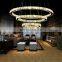 LED stainless steel round crystal chandelier Light luxury modern duplex villa hotel living room corridor engineering lighting