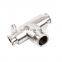 SS304 heating jacketed 90 deg elbow Jacketed Tee sanitary tube fitting with jacket