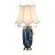 European enamelled ceramic brass luxury table lamp, living room light luxury bedroom bedside lamp new style ceramic table lamp