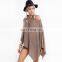 Lady Fashion Buttons Cashmere Poncho Nepal Design Pashmina Shawl