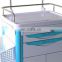 ABS and aluminum material infusion trolley with  two drawers and double door cabinets  for patient first aid