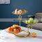 Fruit Basket Creative Geometry Countertop Iron Gold Plated Black Vegetable Mesh Metal Tray Kitchen Storage Wire Fruit Basket