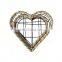 heart shape design natural wicker iron metal wire fruit storage basket set