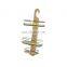Multifunctional Bamboo Wall Mounted Organizer Rack Bathroom Shower Shelf for Soap Bathball