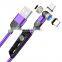 Magnetic Charge Cable 540 Degree 3 In 1 Phone Charge Usb Cable