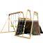 Children Wood Tree House Swing Slide with Climbing Wall Manufacturer Supply Kids Wooden Playground Outdoor Game for Sale