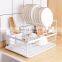 Hot Selling Double-Layer Kitchen Decoration Rack Black And White Metal Tableware Storage Rack Metal Dish Drying Rack