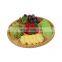 5 Divided Bamboo Wood Food Round Serving Tray Plate
