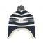 OEM custom black and white stripe hats for kids winter hat