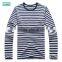 custom round O neck long sleeves stripe t shirt