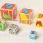 Wooden educational toy wood block cube toys