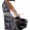 big size 160mm special design fabric TOP quality wedge platform shoes ankle strap shoes fashion new design