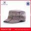 high quality wholesale custom made blank design your own blue jean flat top military cap