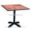 Outdoor square wood top dining table