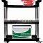 Rubbermaid Commercial Plastic Service Cart, 3 Shelves, Black, 200-Pound Capacity