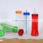 2016 High Quality BPA free Tritan plastic material drinking water bottle with straw