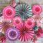 hot selling flower paper fan for wedding decoration