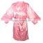 Cheap silk satin solid color short bath robe