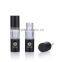 HS empty round matte black cosmetic lip gloss packaging with brush