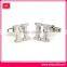 Nice-looking fashion & promotional silver letter cufflinks