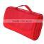 Fold up Red Promotion Fleece Blanket Tote With Side Pocket