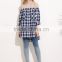 Blouses latest fashion design women clothing Gingham Button Pocket Off The Shoulder Blouse