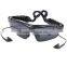 Portable stereo bluetooth earphone with wireless microphone, audiophones sunglasses